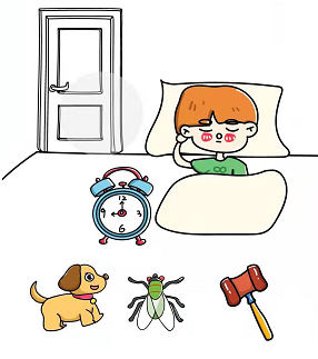 脑洞大师第43关天啦，睡过头了！快叫ZOZO起床”