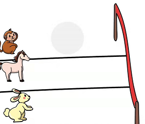 脑洞大师第75关帮助小兔让它获胜吧”