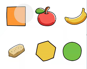 脑洞大师第108关依次点击水果，然后顺序点击六边形，圆形，矩形”