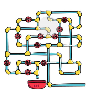 脑洞大师第135关开启最少的开关接到水”