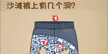 最强的大脑14关沙滩裤上有几个洞”